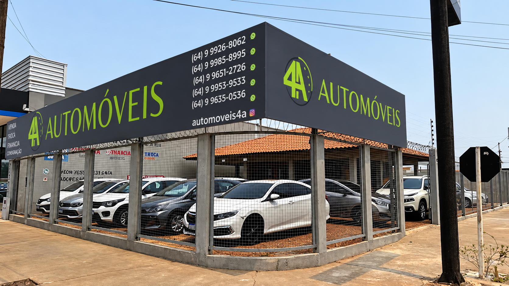 Fachada real da 4A Automóveis em Sinop
